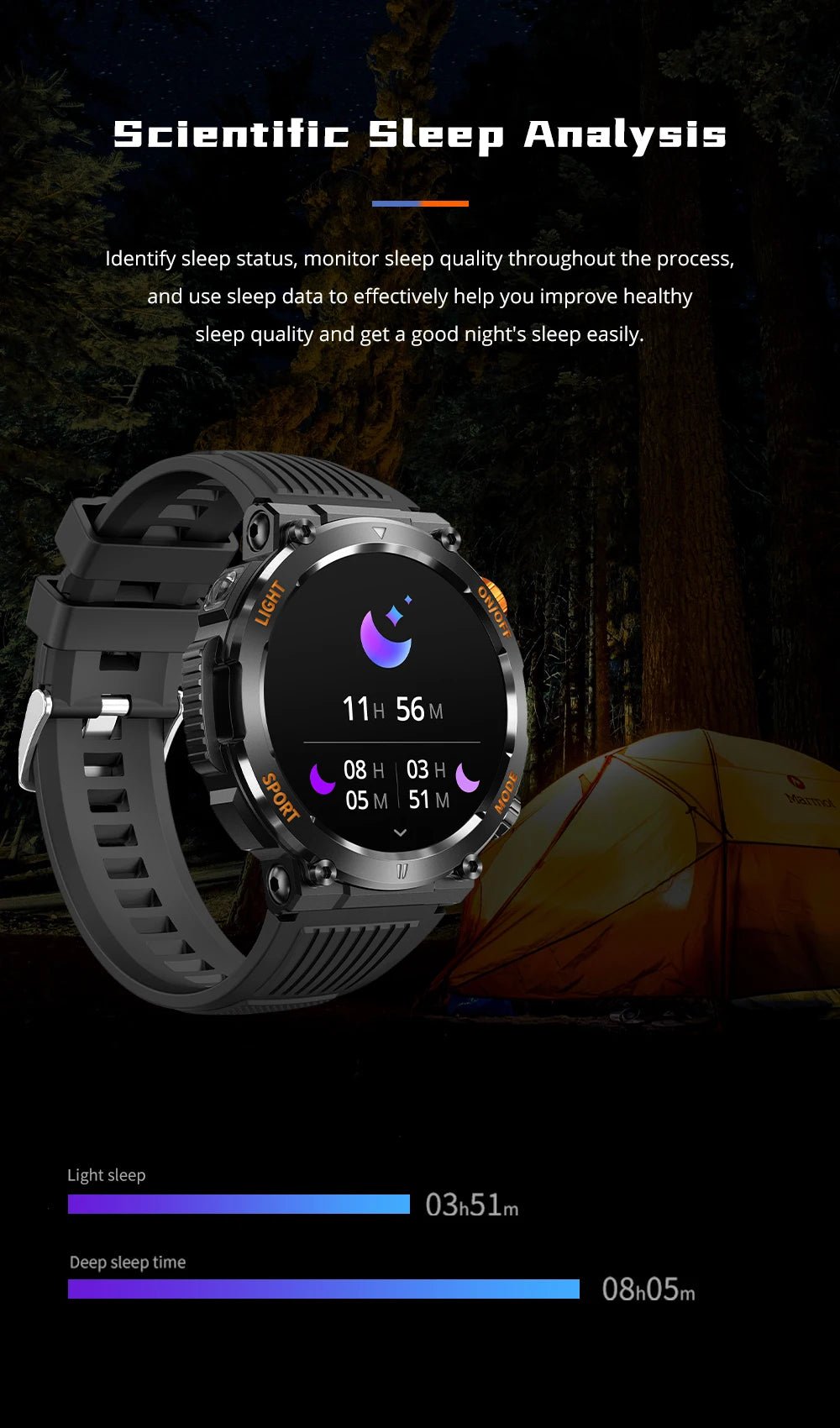 [2024] COLMI V68 1.46'' HD Display Smartwatch 100 Sports Modes Compass Flashlight Men Military Grade Toughness Smart Watch