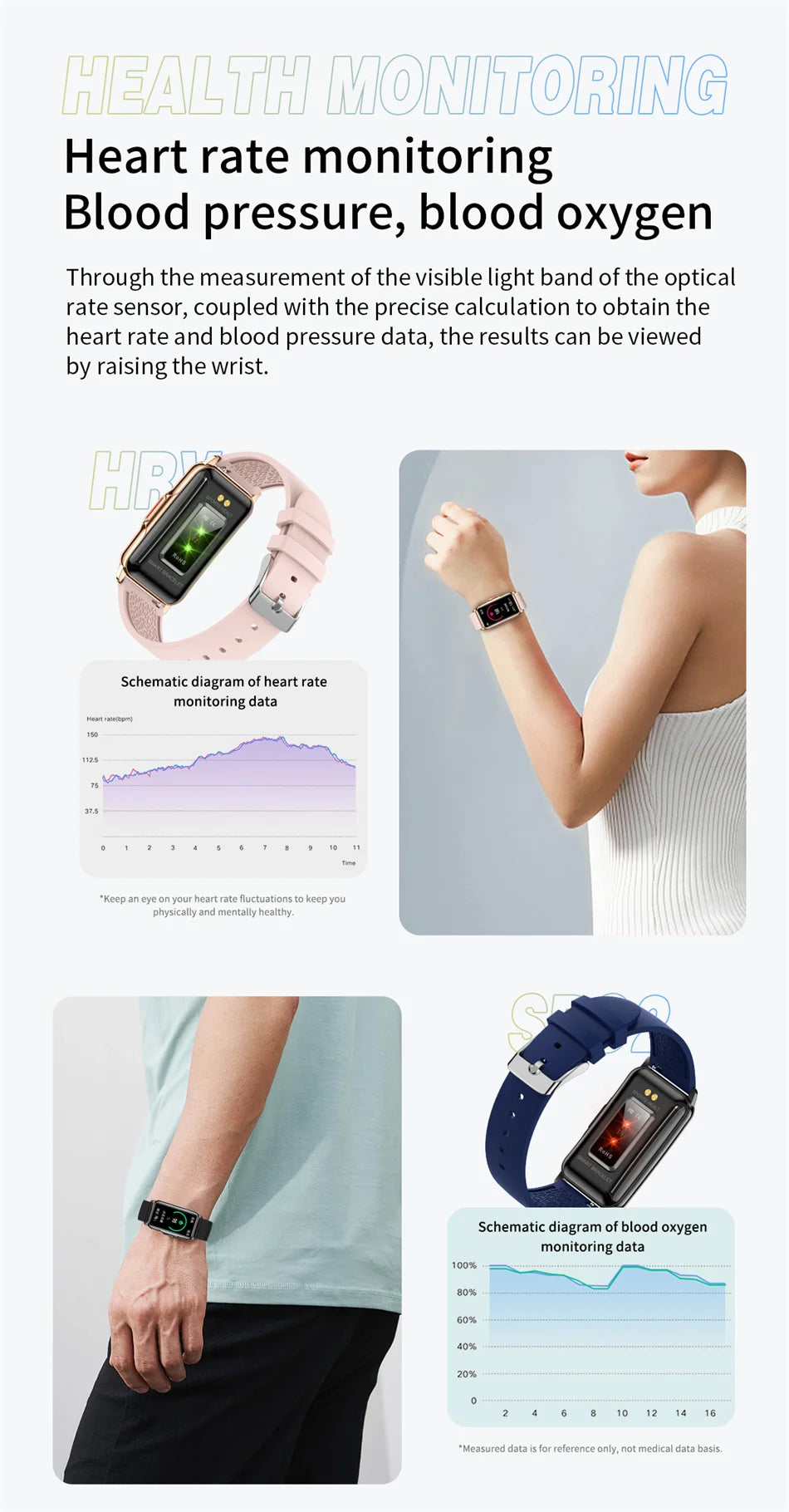 For Android IOS Smart Bracelet Women Smartwatch Men Heart Rate Monitoring Waterproof 20+Sports mode Smart Watch For Ladies +Gift