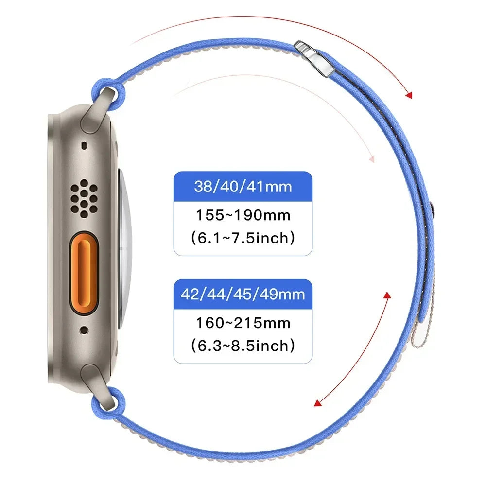 Nylon strap For Apple watch Ultra/2 49mm Series 9 8 7 45mm 41mm Sports breathable watchband For iwatch 6 5 4 3 SE 44mm 40mm 42mm