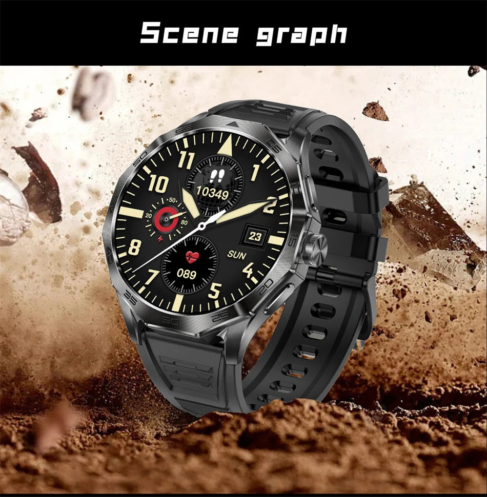 2024 New Men Smartwatch HD Bluetooth Call 1.85inch 360*360 AMOLED HD Screen 710Mah GPS Track Compass Waterproof Men Smartwatch