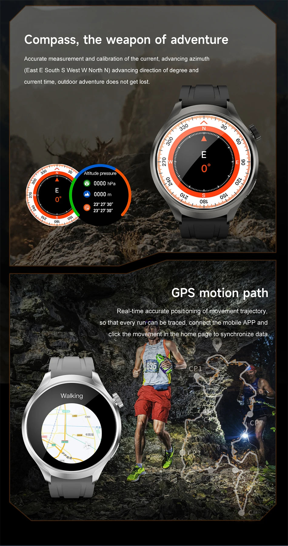 2024 New NFC Compass Smartwatch Men 1.85 Inch HD Large Screen GPS Tracker Heart Rate Voice Assistant Bluetooth Call Smart Watch