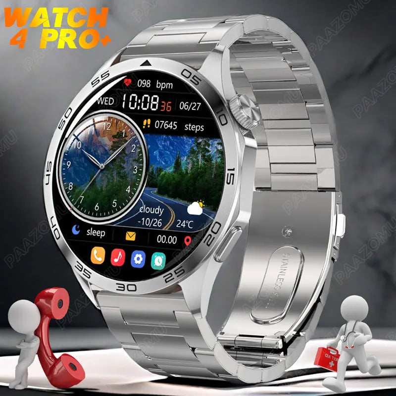 2024 New For Huawei Smart Watch Men Watch 4 Pro+ 1.50 Inch HD Screen Bluetooth Call Health Monitoring Smartwatch For Android iOS