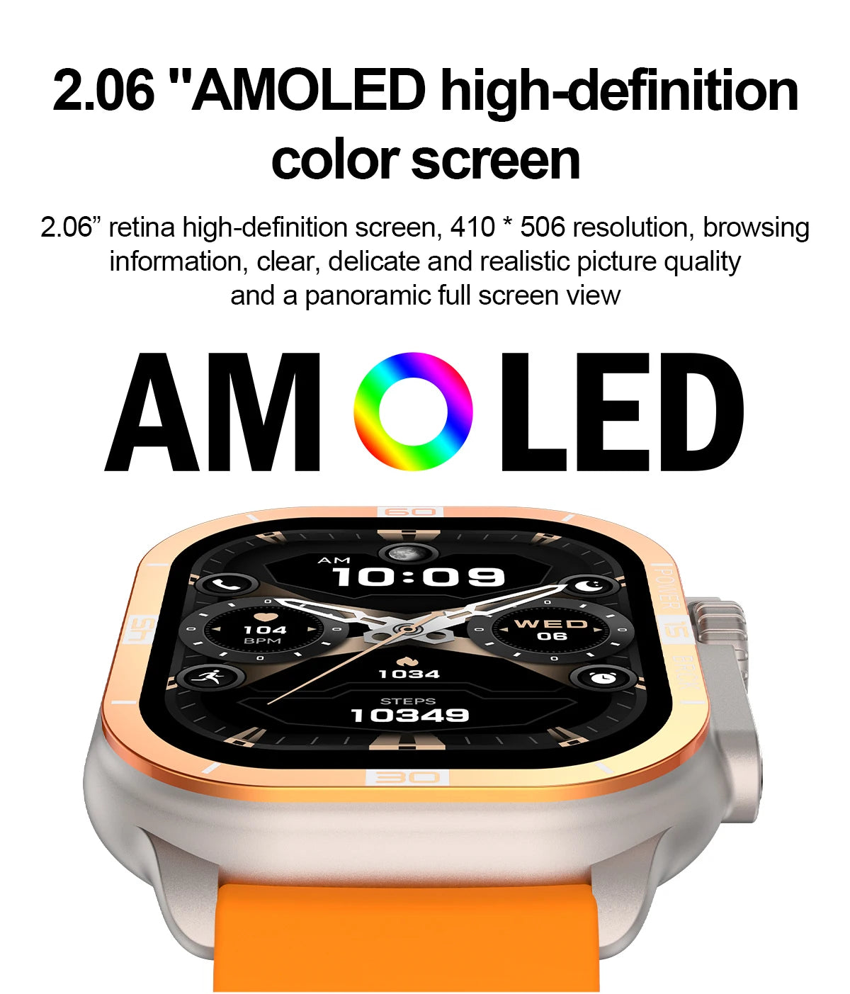 2024 Men Smart Watch NFC AMOLED 2.06 inches 410 * 502 Full Screen Touch Bluetooth Call Heart Rate Detection Women Smartwatches ﻿