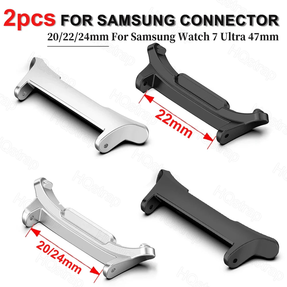 1 Pair Adapter for Samsung Galaxy Watch 7 Ultra 47mm Metal Connector for Samsung Watch 7 Ultra 20mm 22mm 24mm watch Accessories