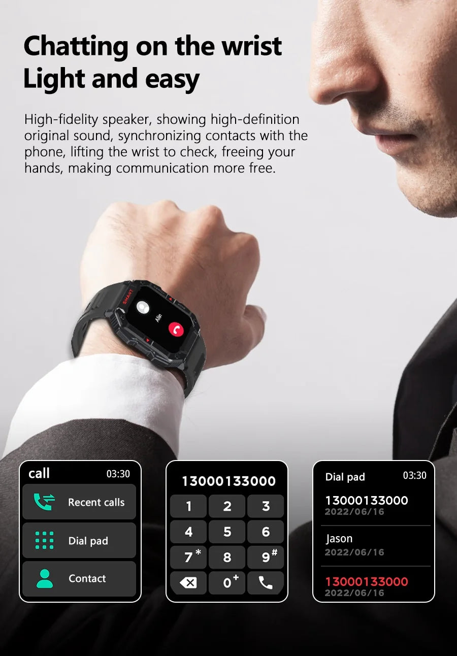 LIGE 2024 Men Smartwatch 1.83'' HD Screen Watches Outdoor Sport Bluetooth Call Fitness Watch for Android,iOS Black Wristwatch