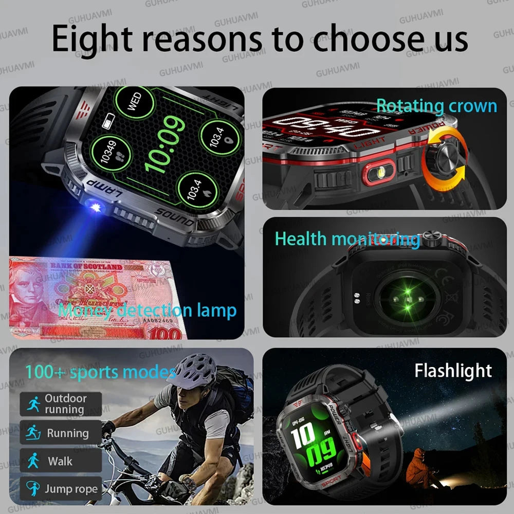 2024 For Xiaomi New Rugged Military GPS Smart Watch Men Bluetooth Call AI Voice 600mAh Battery Sports 5ATM Waterproof Smartwatch