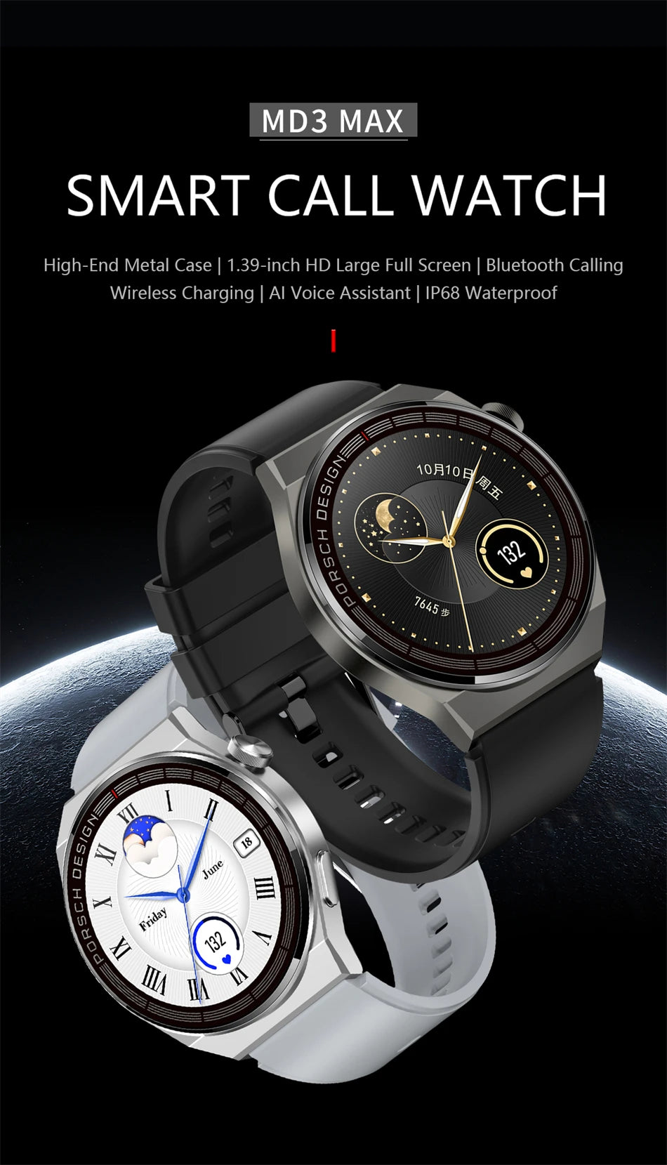 2024 AMOLED HD Screen fashion Men Watch Bluetooth Call Business Smartwatch Sports  380mAh Large Battery Capacity Multiple dial