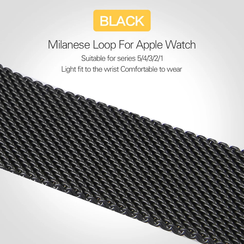 Strap For Apple watch Ultra 2 Band 44mm 40mm 45mm 41mm 42mm 38mm 49mm Milanese Loop Metal Bracelet iWatch Series 9 8 SE 7 6 5 3