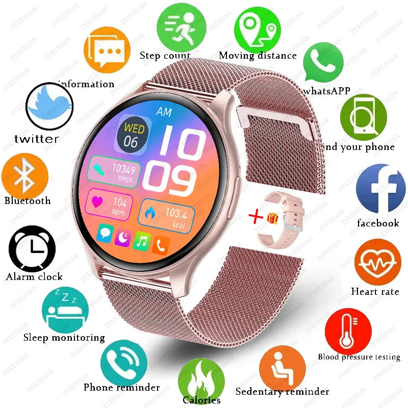 For Xiaomi Huawei 1.43 inches Bluetooth Call Smartwatch Women Men AMOLED 466*466 HD Pixel Display Smartwatches Ladies 2024 New