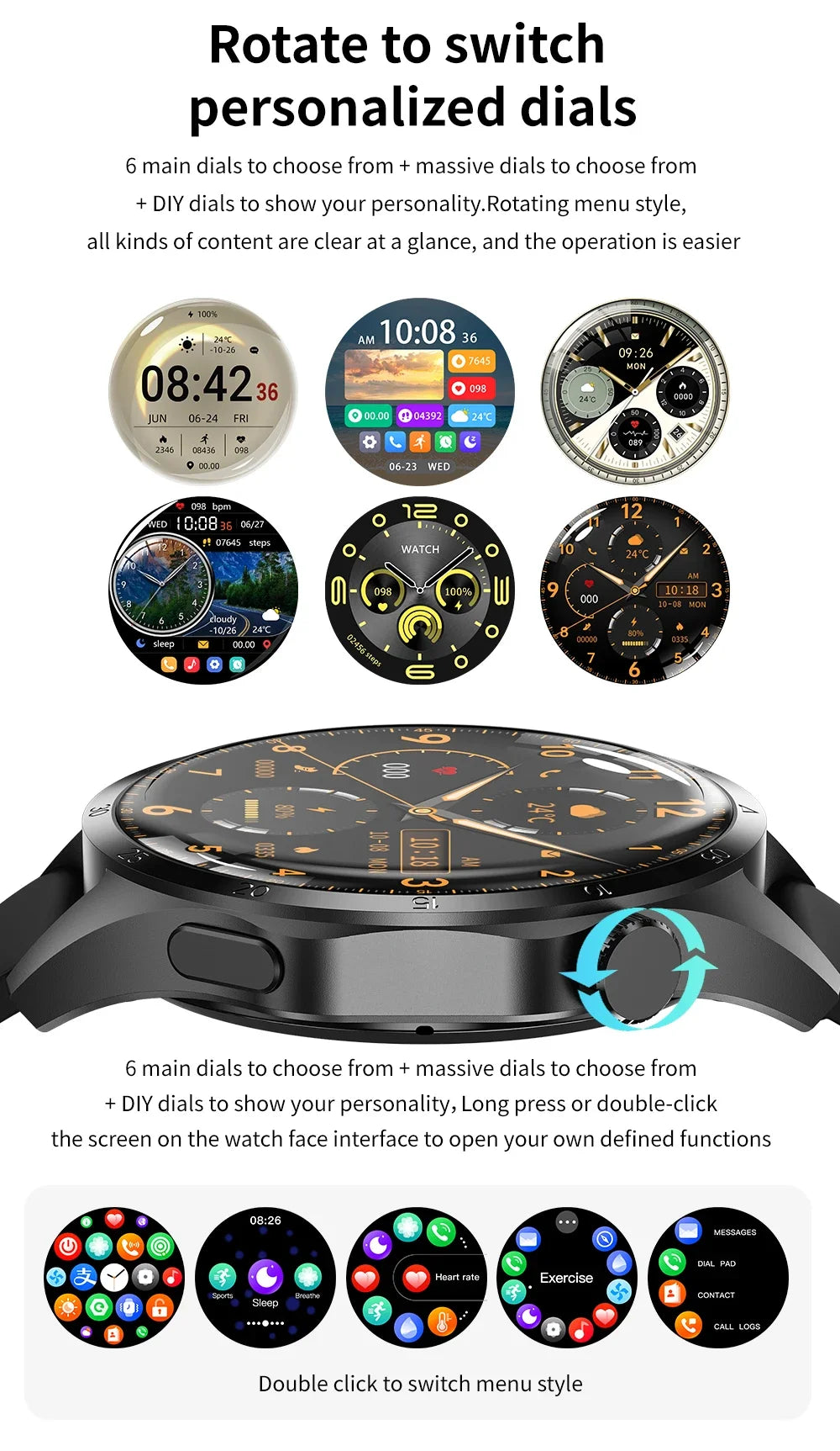 2024 NEW Smartwatch Men AMOLED HD Screen Bluetooth Call NFC IP68 Waterproof Watch Blood Sugar Smart Watch Women