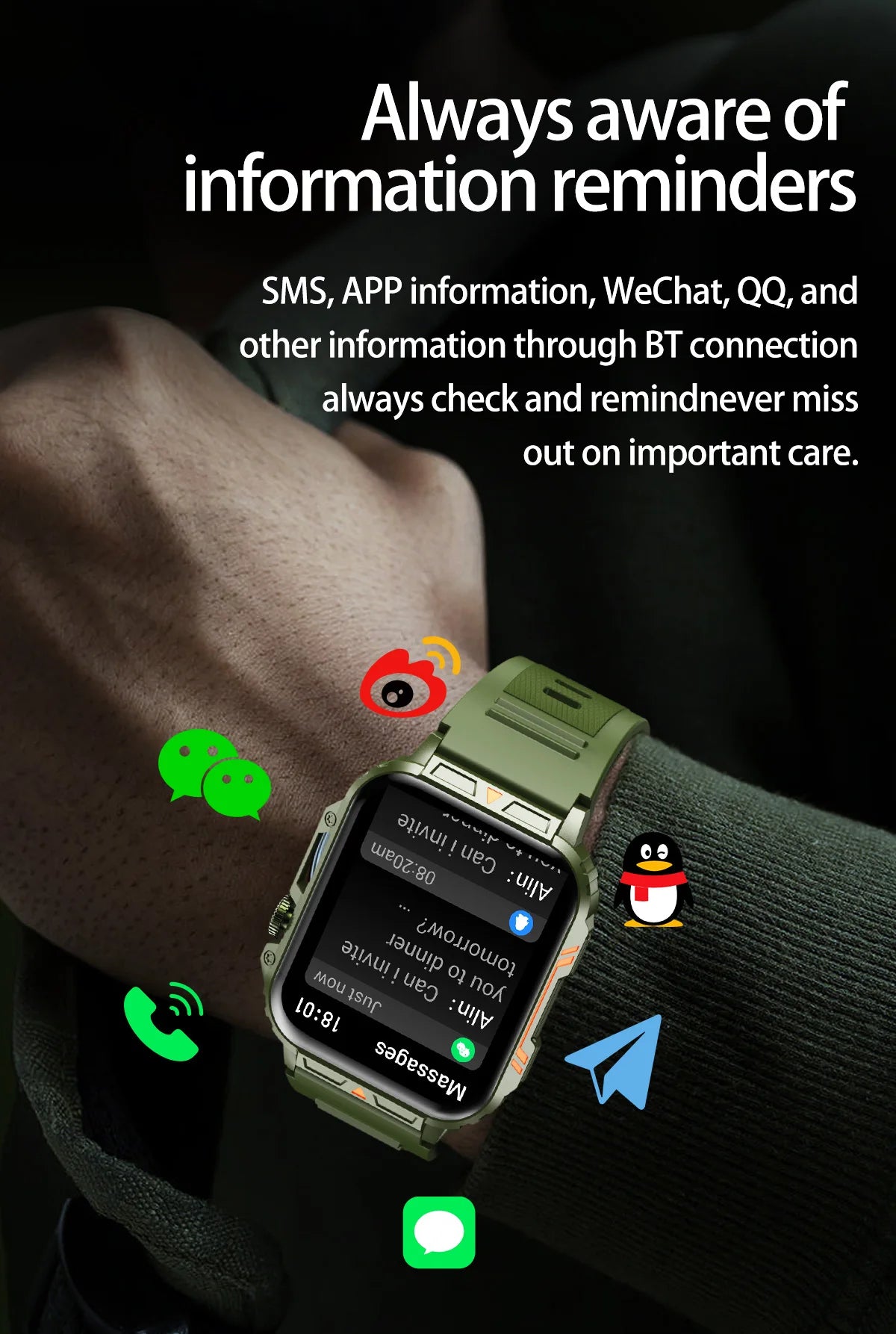 2024 New Outdoor Military Smart Watch Men GPS Tracker Bluetooth Call Smartwatch IP68 Waterproof Women Watches For Xiaomi Huawei