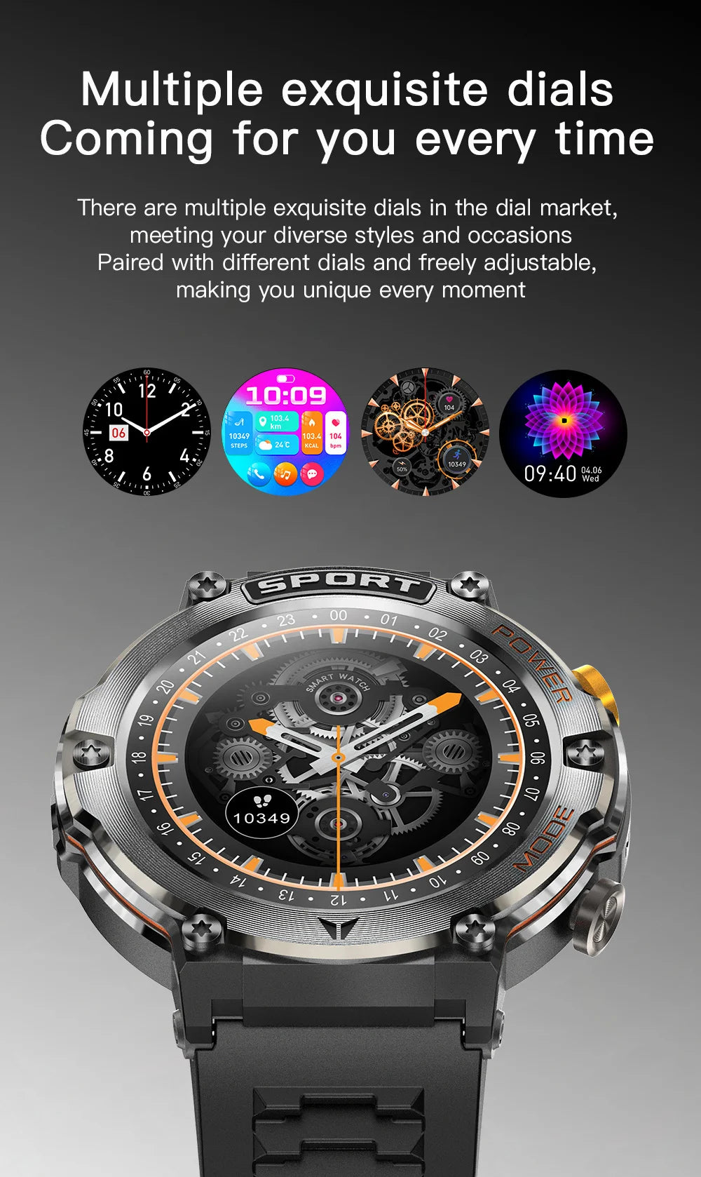 2024 New Outdoor Smartwatch Men Sport Waterproof Watches 1.43'' Amoled Blood Pressure Compass Smart Watch for Android Xiaomi Ios