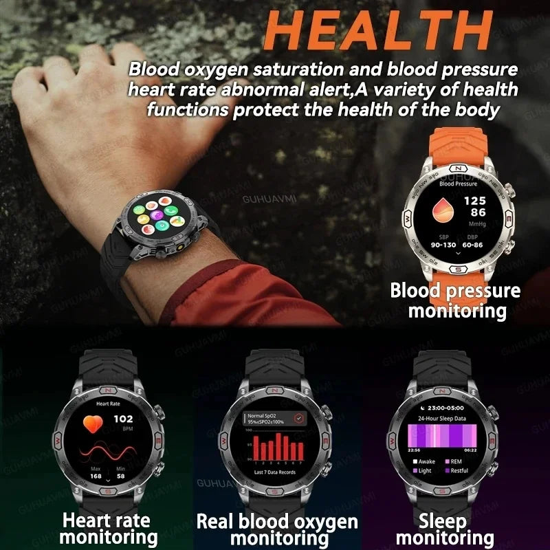 For HUAWEI Xiaomi Android Outdoor Smartwatch Men GPS Sport Tracker Bluetooth Call Heart Rate IP68 Waterproof Smart Watches 2024