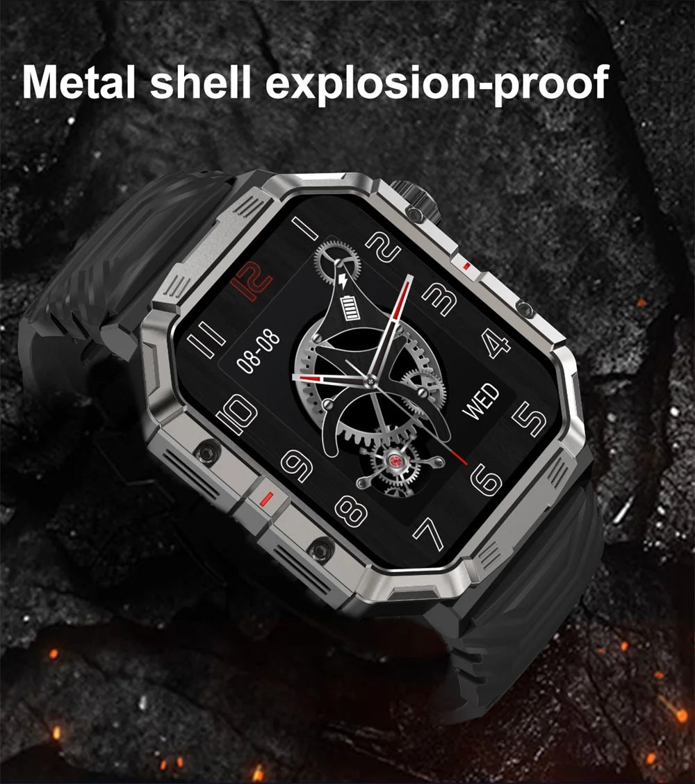 New Outdoors Sports Men 2.02" Blue Tooth Call Smart Watch Heart Rate IP68 Waterproof Watches Compass Music 2024 Games Smartwatch