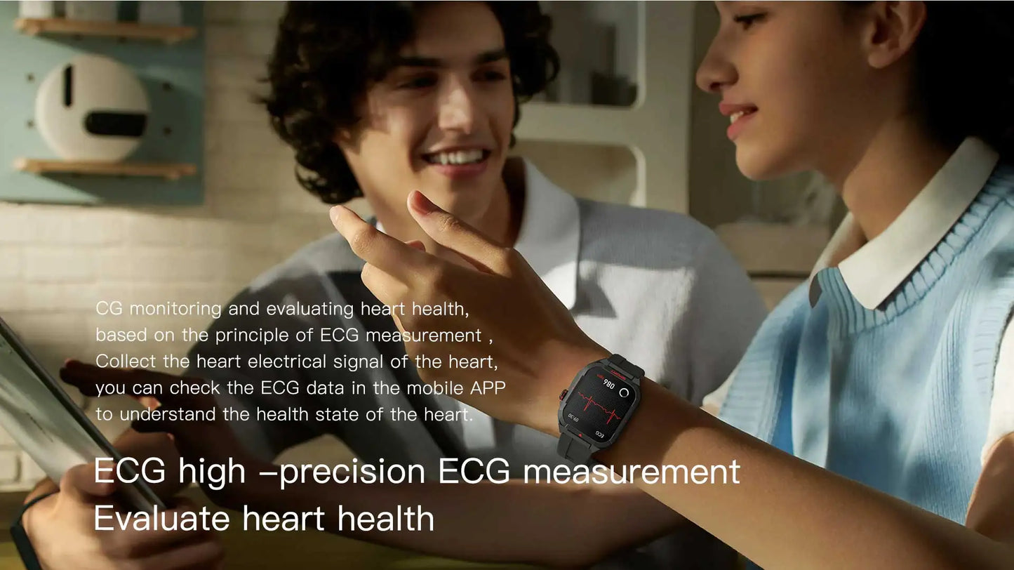 2024 New Health Monitor Smart Watch Men ECG+PPG Bluetooth Call 240*284 AMOLED 1.83" Full Touch Screen Heart Rate Smartwatch Men