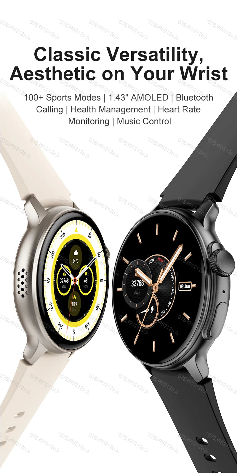 Amoled Watch 2024 New Ladies Man Connected Bluetooth Fitness Digital Electronic Original Sports Smartwatch for Women Waterproof