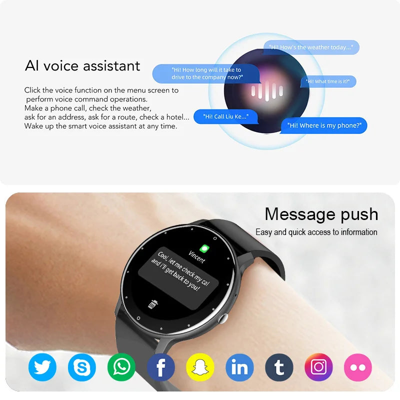 2024 Smart Watch Men Women Bluetooth Call Sleep Health Monitor Smart Watch Sport GPS Track Tracking Smartwatch For Android IOS