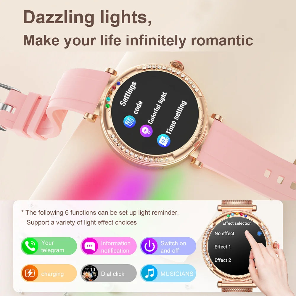 For Android Xiaomi Smart Watch Women Heart Rate Sports Fashion Ladies Bracelet Bluetooth Call Waterproof Smart Watch 2024 New