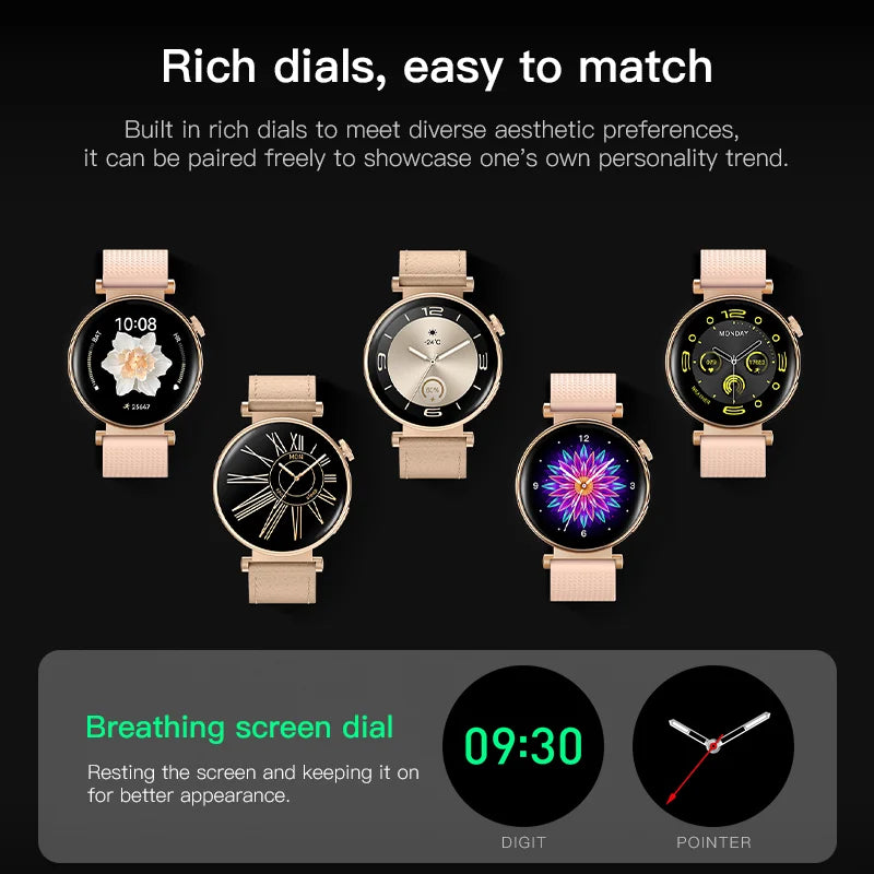 2024 Fashion Lady Smart Watch Amoled 360*360 Female Health Monitor BT Call Waterproof Luxury HD Smartwatch Women