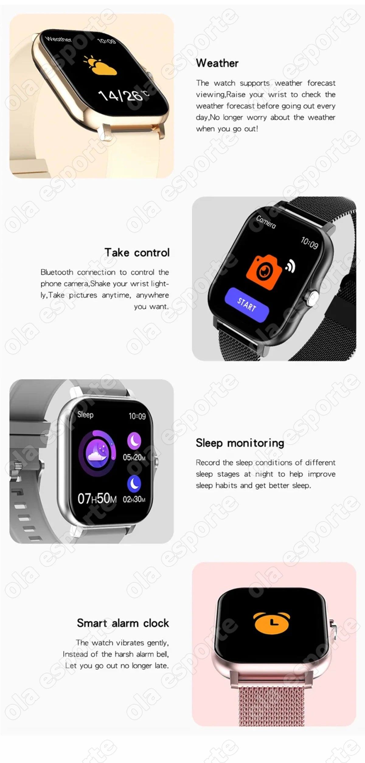 2024 New Smart Watch Android Phone 1.44'' Inch Color Screen Bluetooth Call Blood Oxygen/Pressure Monitoring SmartWatch Women Men