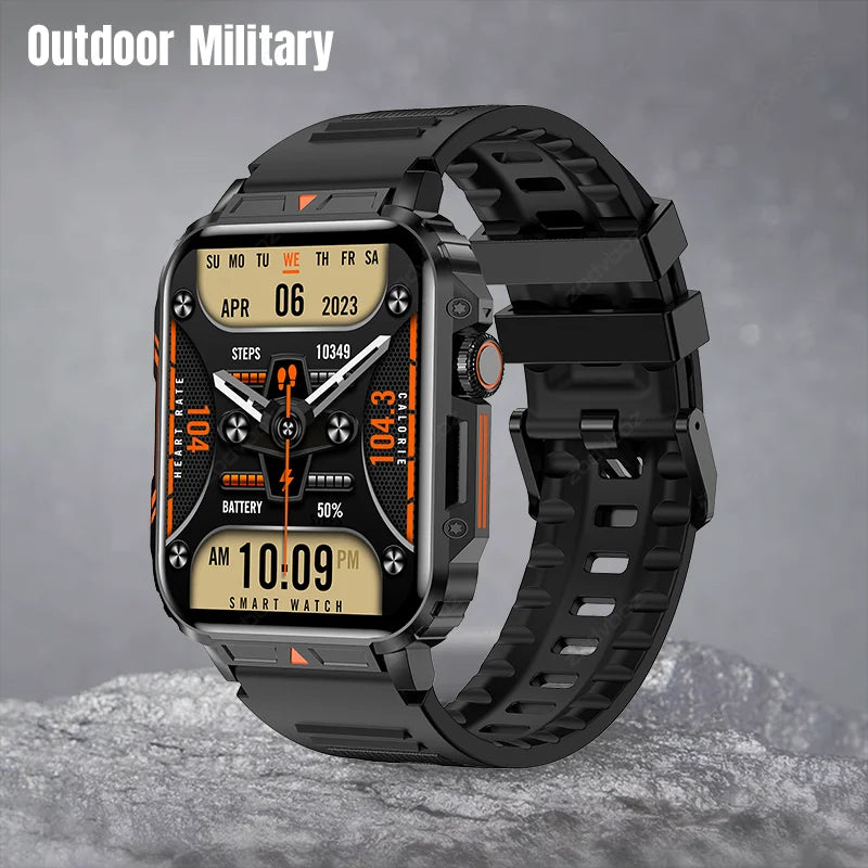 2024 New Outdoor Military Smart Watch Men GPS Tracker Bluetooth Call Smartwatch IP68 Waterproof Women Watches For Xiaomi Huawei