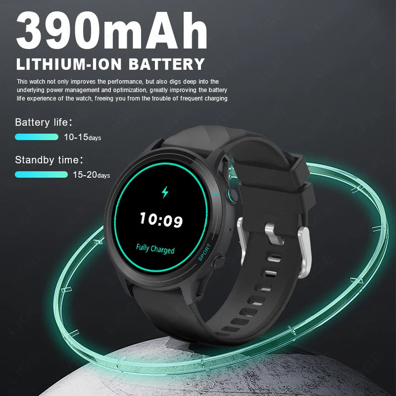 LIGE Fashion Smart Watch Men Breath Training Bluetooth Call Blood Oxygen Monitor Reloj  Waterproof Sport Tracker Smartwatch 2024