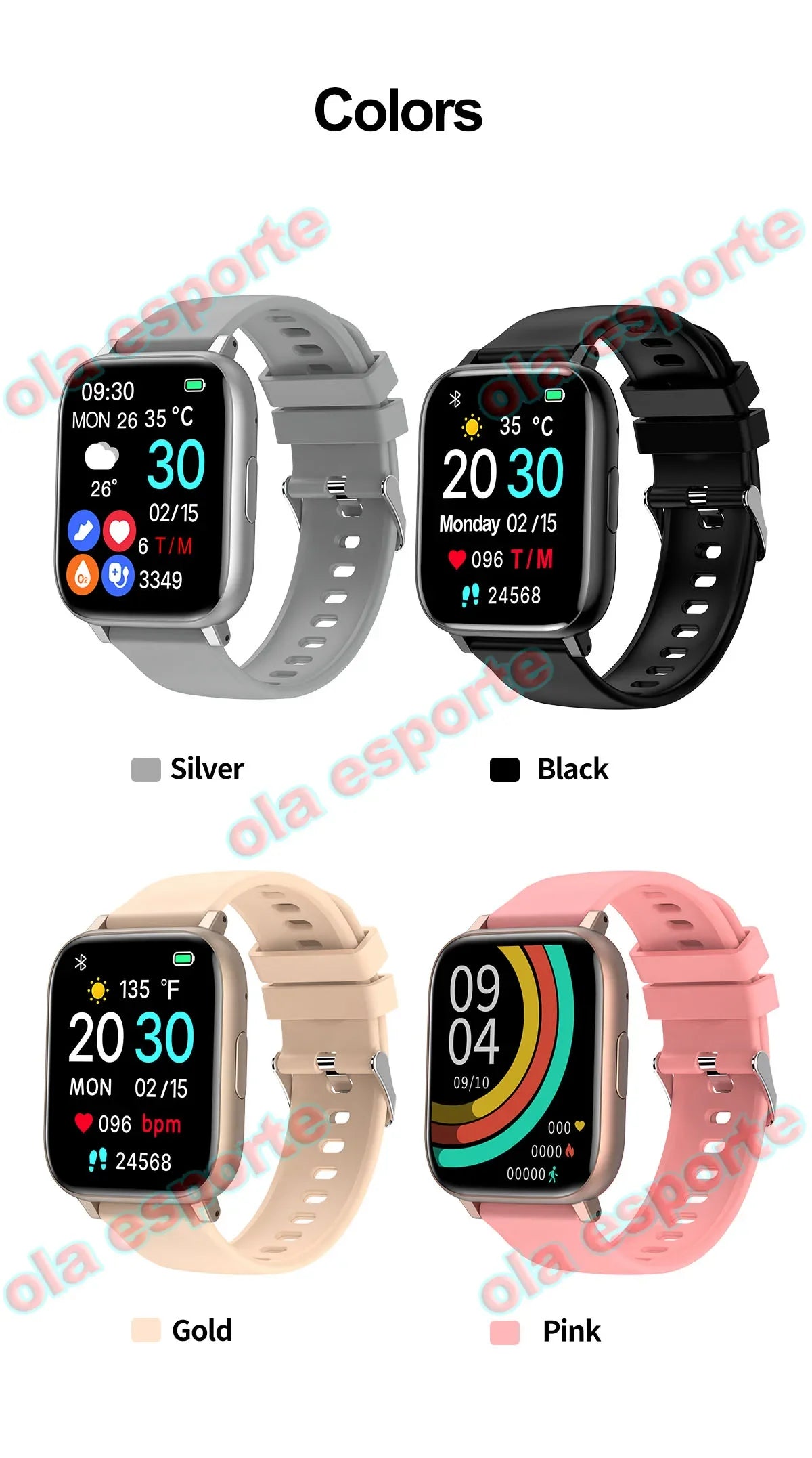 2024 New Smart Watch Support Bluetooth Phone Call Large 1.77" Blood Oxygen Heart Rate Monitor Sport Fitness Smartwatch Women Men