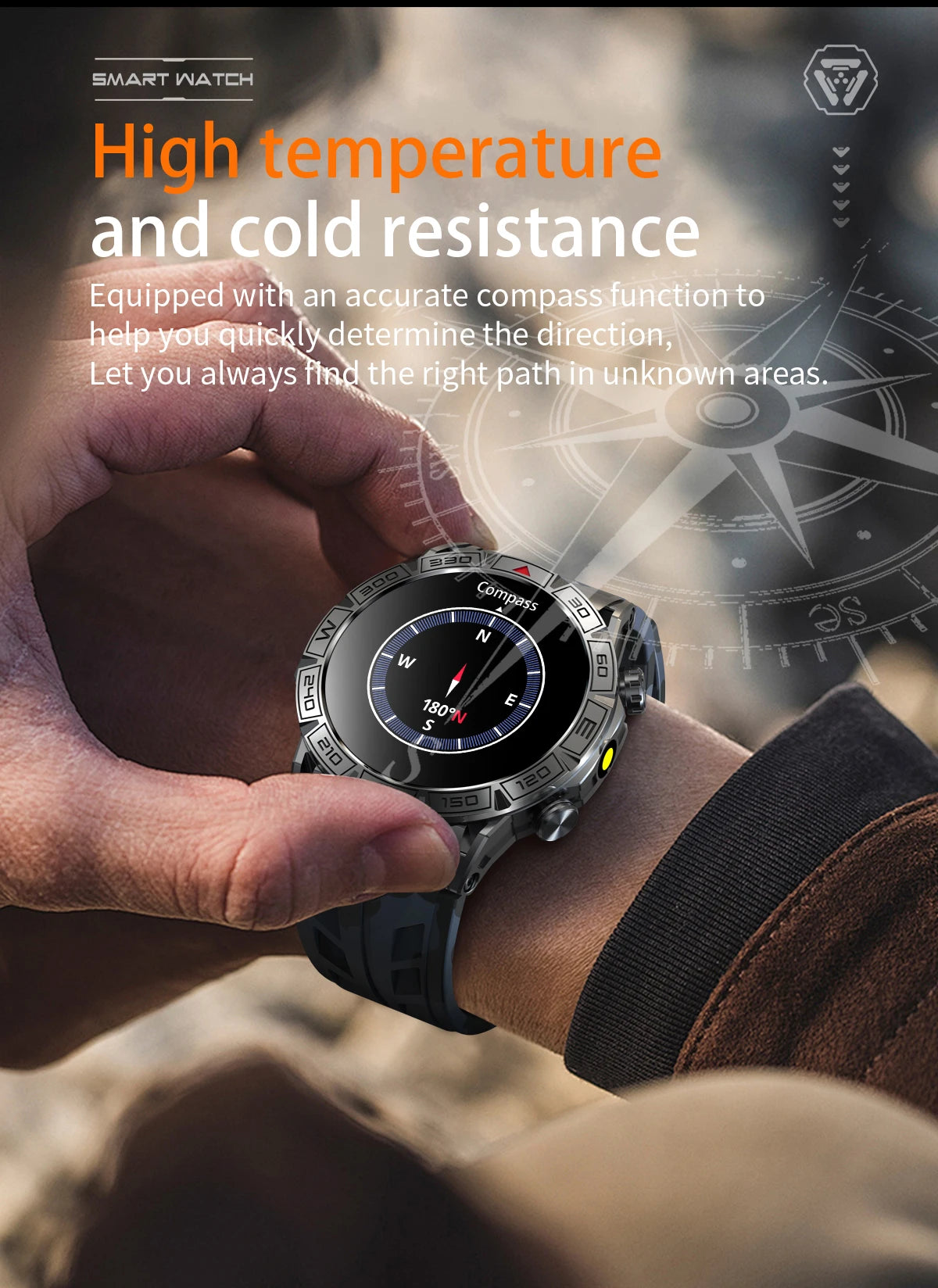 2024 New  Military Smart Watch Men 1ATM Waterproof Sports Watches Bluetooth Call AMOLED Always On Display Smartwatch For Xiaomi