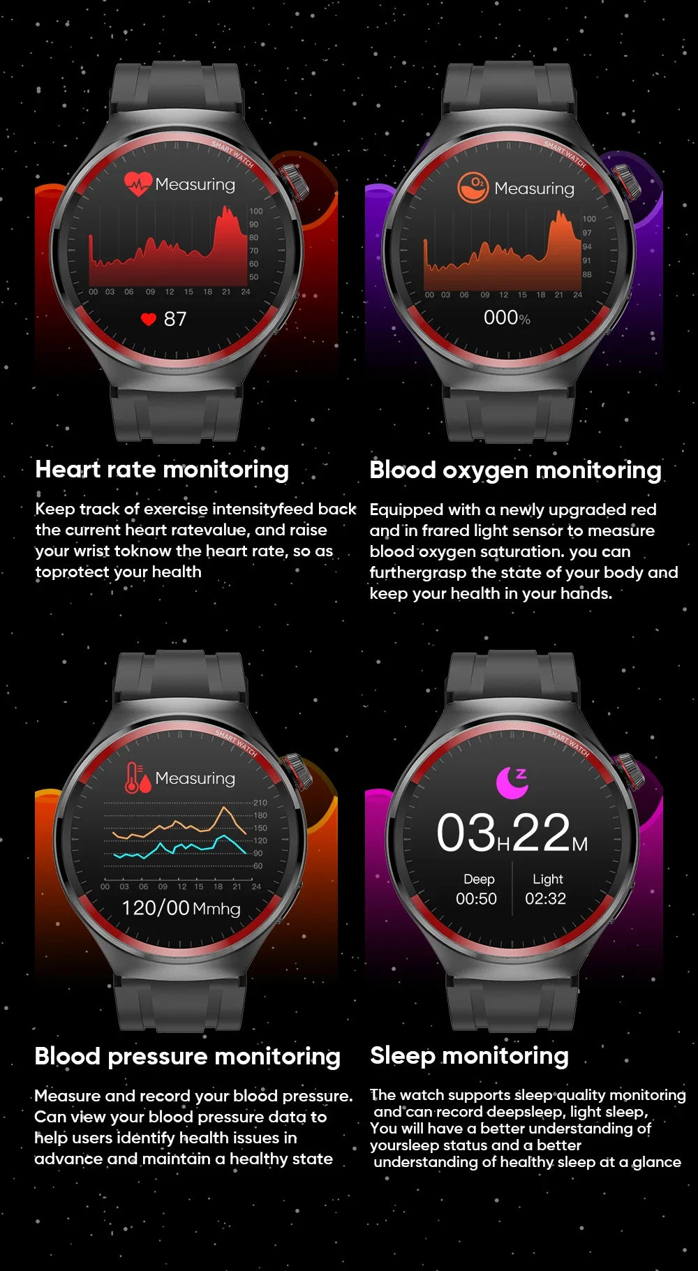 2024 Smart Watch Men   Smartwatch Amoled Blood Pressure Bluetooth Call Sports Fitness Tracker Sleep Passometer for Huawei