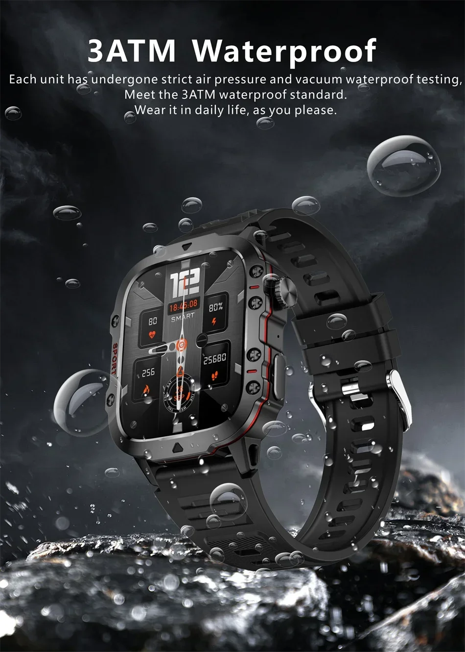 2024 New Rugged Military GPS Smart Watch Men AMOLED HD Screen Heart Rate Waterproof Outdoor SmartWatch Bluetooth Call For Xiaomi