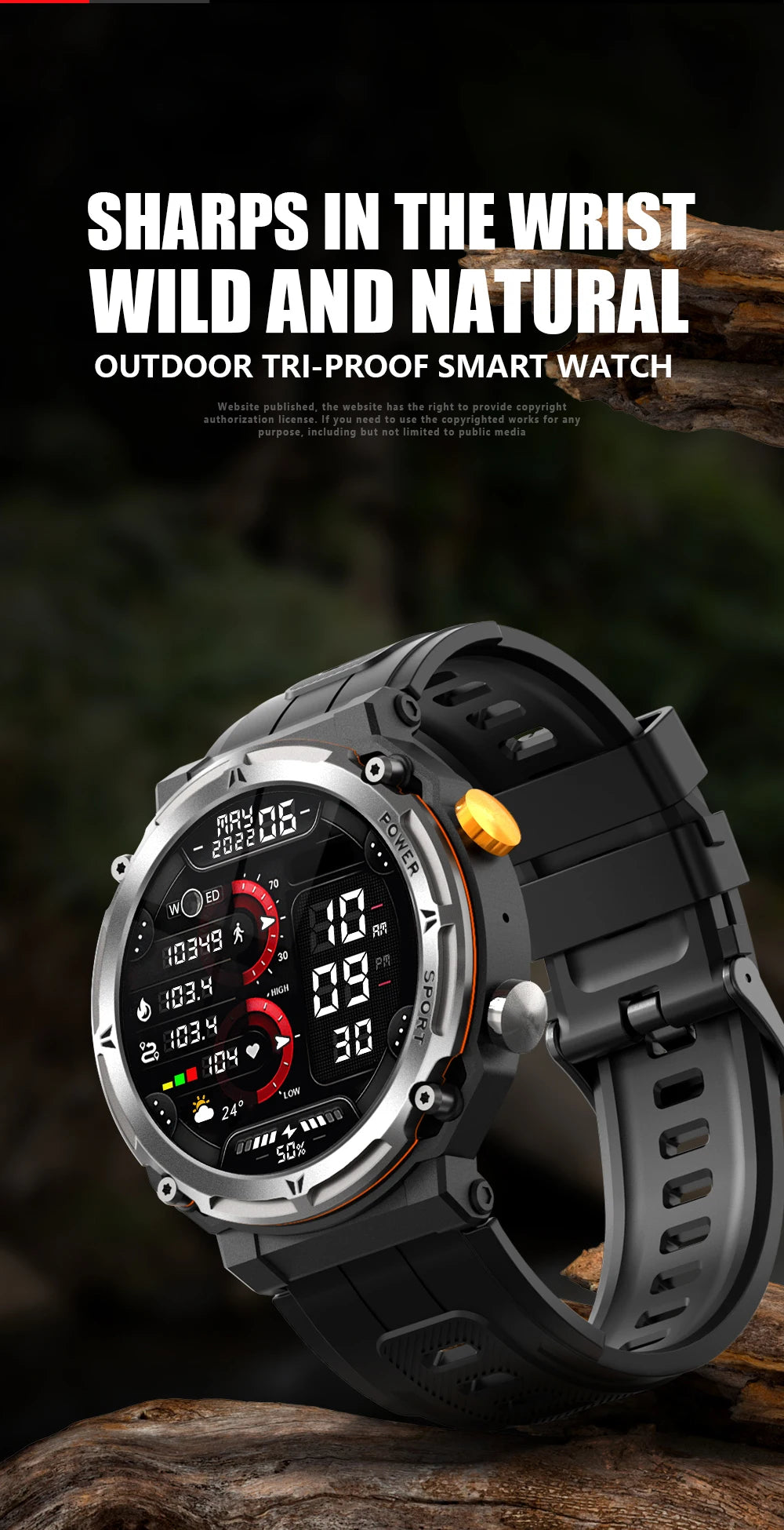 2024 Original Military Smartwatch Bluetooth Call Fitness Sports Waterproof Smart Watch for Men Women Xiaomi Apple Android Phones