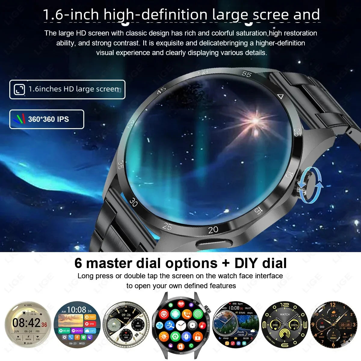 2024 For Xiaomi Smart Watch Men Compass HD Screen Blood Sugar  Monitor NFC Watches Bluetooth Call IP68 Waterproof GPS Smartwatch