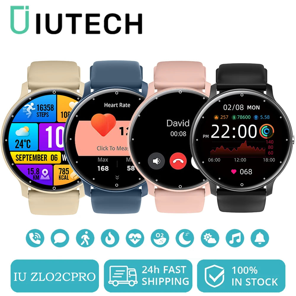 IUTECH ZL02CPRO 2024 Smart Watch 1.28 Inch Bluetooth Call Smartwatch Waterproof Sports Ftiness Watch For Men Women Smarthwhatch