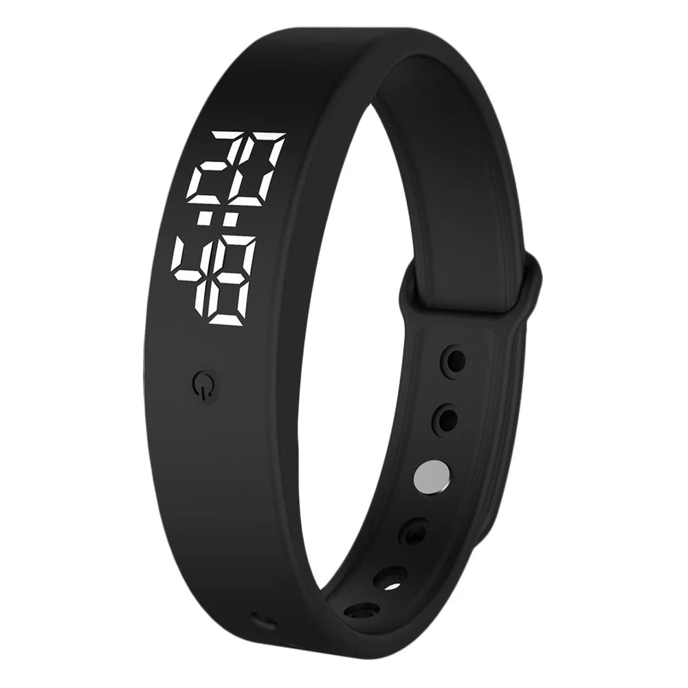 V9 LED Digital Smart Bracelet Clock Body Temperature Monitor Smart Band Wrist Watch Vibration Alarm Sports Wristband Smartband