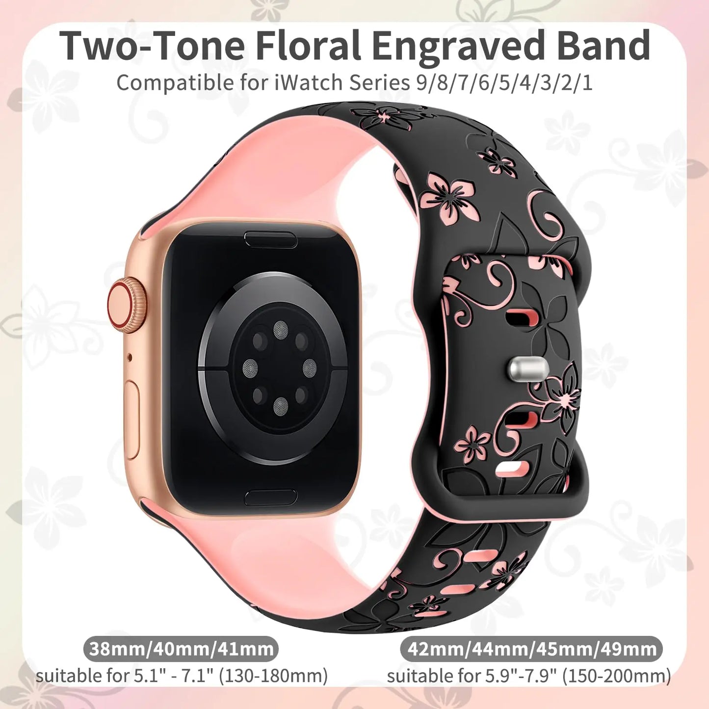 Engraved Strap For Apple Watch Band 40mm 41mm 45mm 44mm 49mm 38mm Silicone Correa Bracelet iwatch Series 9 8 7 6 5 4 SE Ultra 2