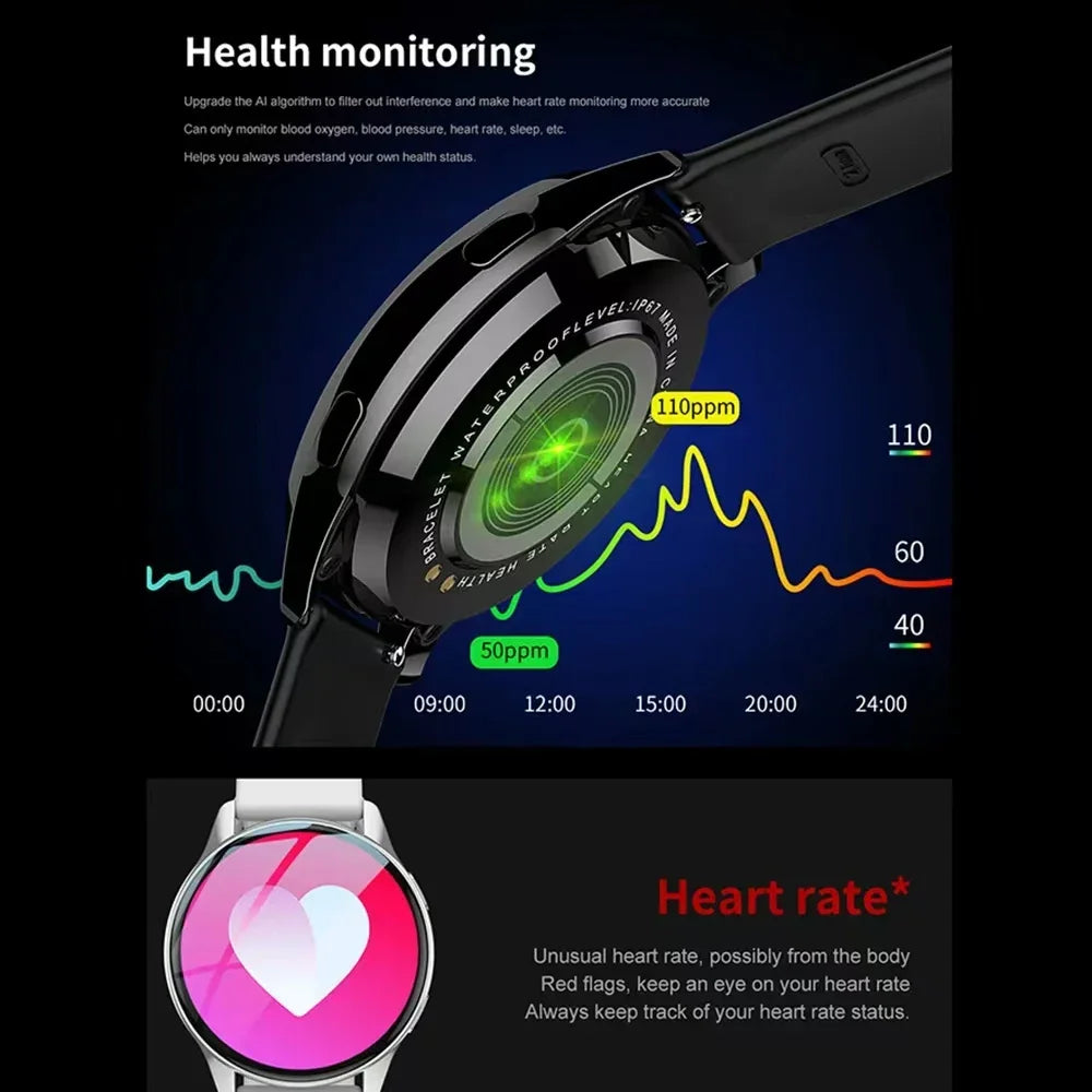 2024 Women Bluetooth Call Smart Watch HeartRate Blood Pressure Monitoring Smartwatches Waterproof Men Smartwatch For Samsung IOS