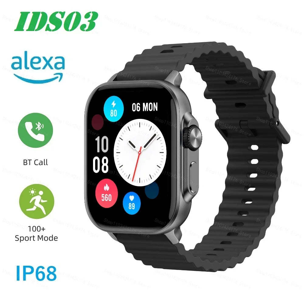 2024 Sports Smartwatch 2.01" Alexa Watch for Men Women Pedometer PPG Waterproof IP68 Swimming Bluetooth Bracelet Sport Outdoor