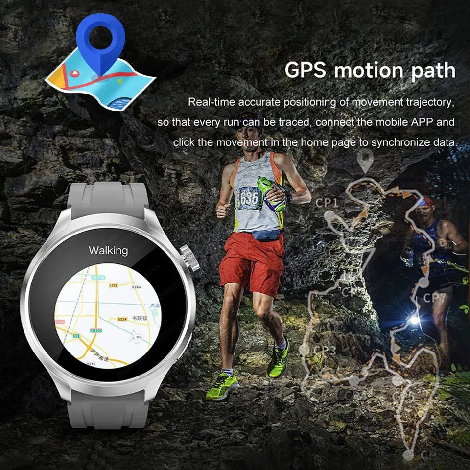 For HUAWEI Xiaomi GPS NFC Smart Watch Men Ultra HD AMOLED Screen  Bluetooth Call Heart Rate IP68 Waterproof SmartWatch 2024 New