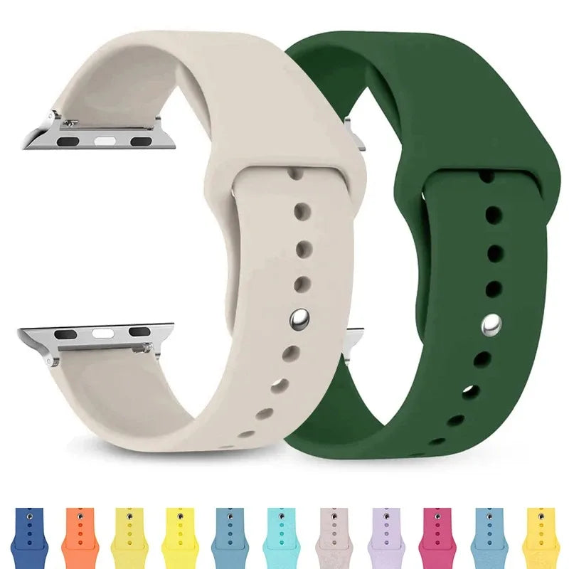 strap For Apple Watch band 45mm 44mm 49mm 40mm 41mm 38mm 42mm Silicone belt bracelet iWatch series se 9 8 7 6 5 3 ultra 2 band