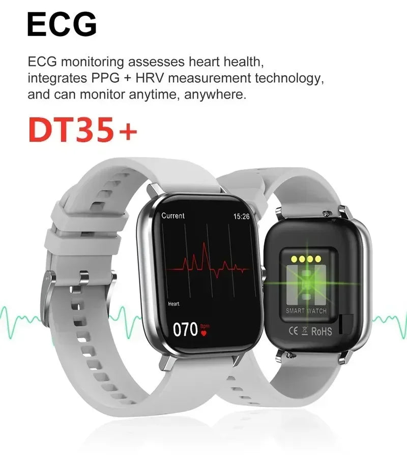 Zordai DT35+ Smart Watch 2024 Waterproof Bluetooth Call SMS Reminder Fitness Heart Tracker Smartwatch for Android and iOS Women