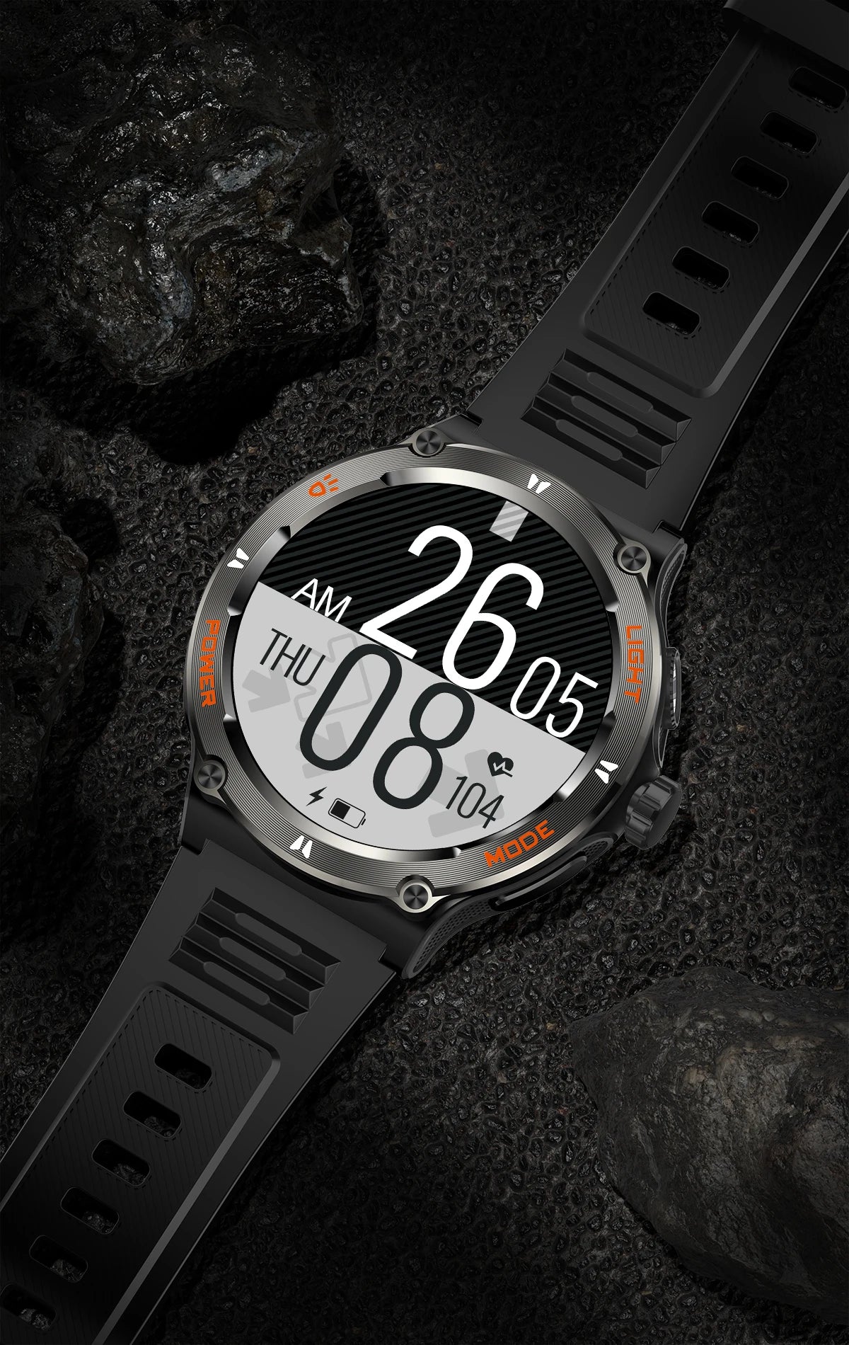 ONEGRA 2024 New Men Outdoor Military smartwatch LED Lighting Bluetooth Call 500 Mah GPS Track 3ATM Waterproof Compass Smartwatch