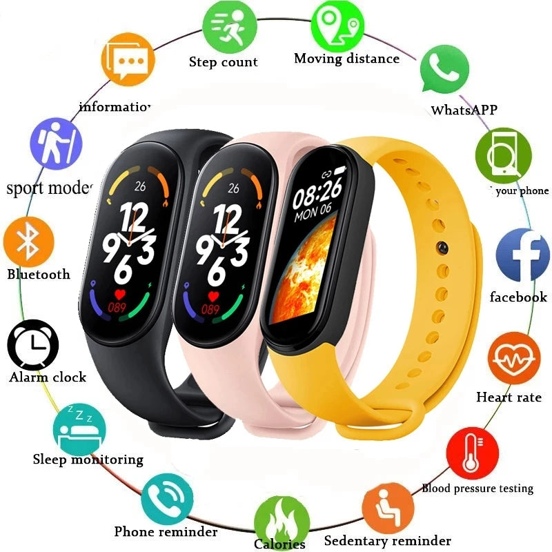 Smart Band Bluetooth Fitness Tracker Smart Watch Heart Rate Smartband Sport Waterproof Smartwatch for Women Men for Android IOS