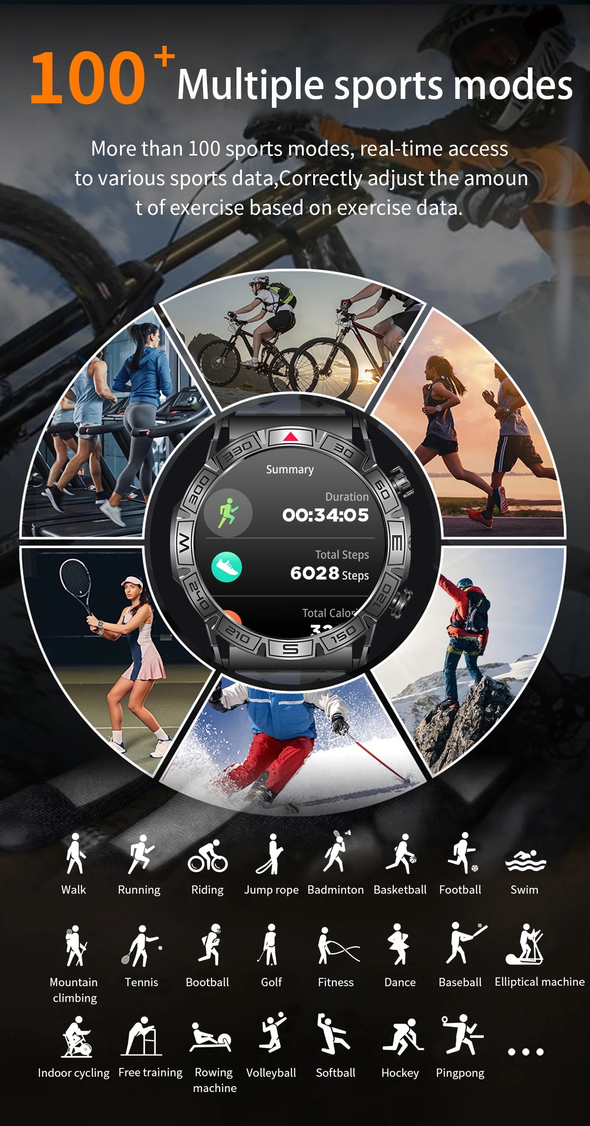 2024 Bluetooth Call Heart Rate Blood Pressure/Oxygen Exercise Tracker Multi-functional Smart Watch For Men And Women New Sales