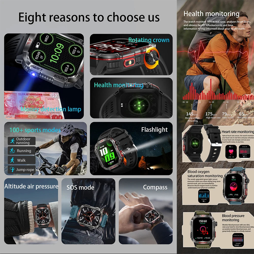 2024 Smart Watch 2.01 inch 240*296 High-Definition Full Screen Touch Bluetooth Call  IP68 Waterproof Men and Somen Smartwatches