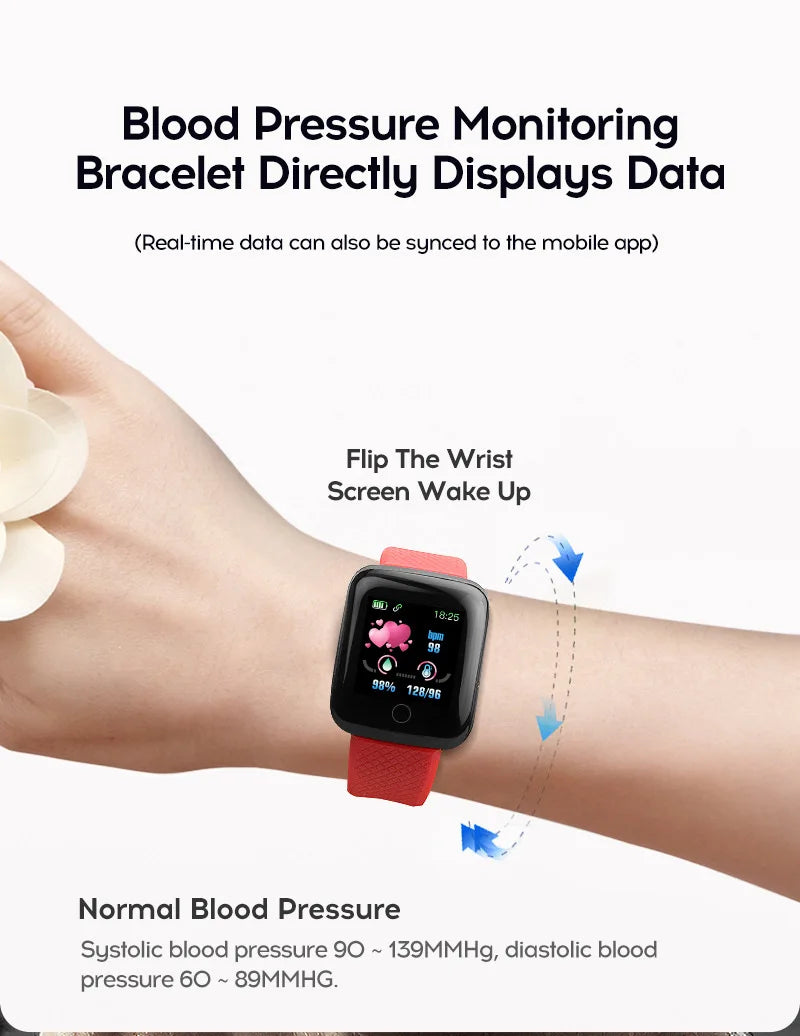 116plus Smartwatch Bracelet Waterproof With smart watch blood pressure Sleep Monitor Heart Rate Monitor And Fitness Features D20