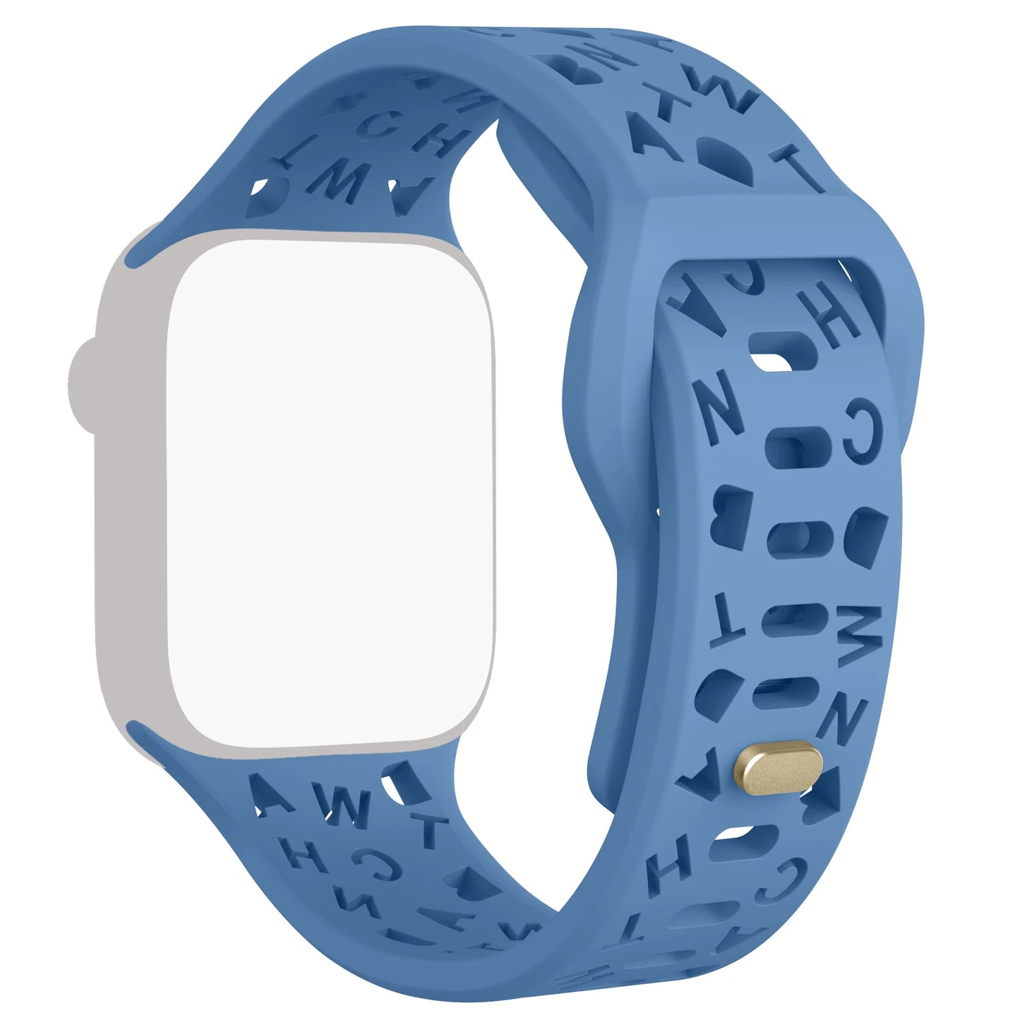 Hollow Alphabet Strap For Apple Watch 49mm 45mm 44mm 41mm 40mm 38mm Silicone Watchband For iWatch Series Ultra 2 9 8 7 6 5 4 3 2