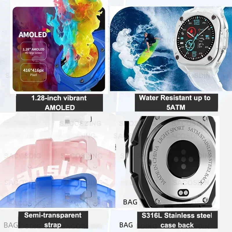 2024 Voice Calling Smartwatch Men Health Monitoring 5ATM Waterproof Smart Notifications Voice Assistant Sports Smart Watch Women