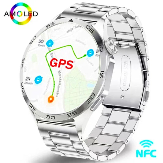 2024 New Watch 4  GPS Smart Watch for Men AMOLED HD Screen Bluetooth Call IP68 Heart Rate Health Monitoring Women's Smartwatch