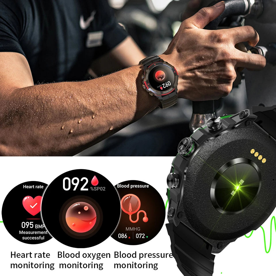 2024 New Men Smartwatch outdoor sports smart watch Bluetooth call IP68 waterproof health monitoring watch adult 420 mAh battery