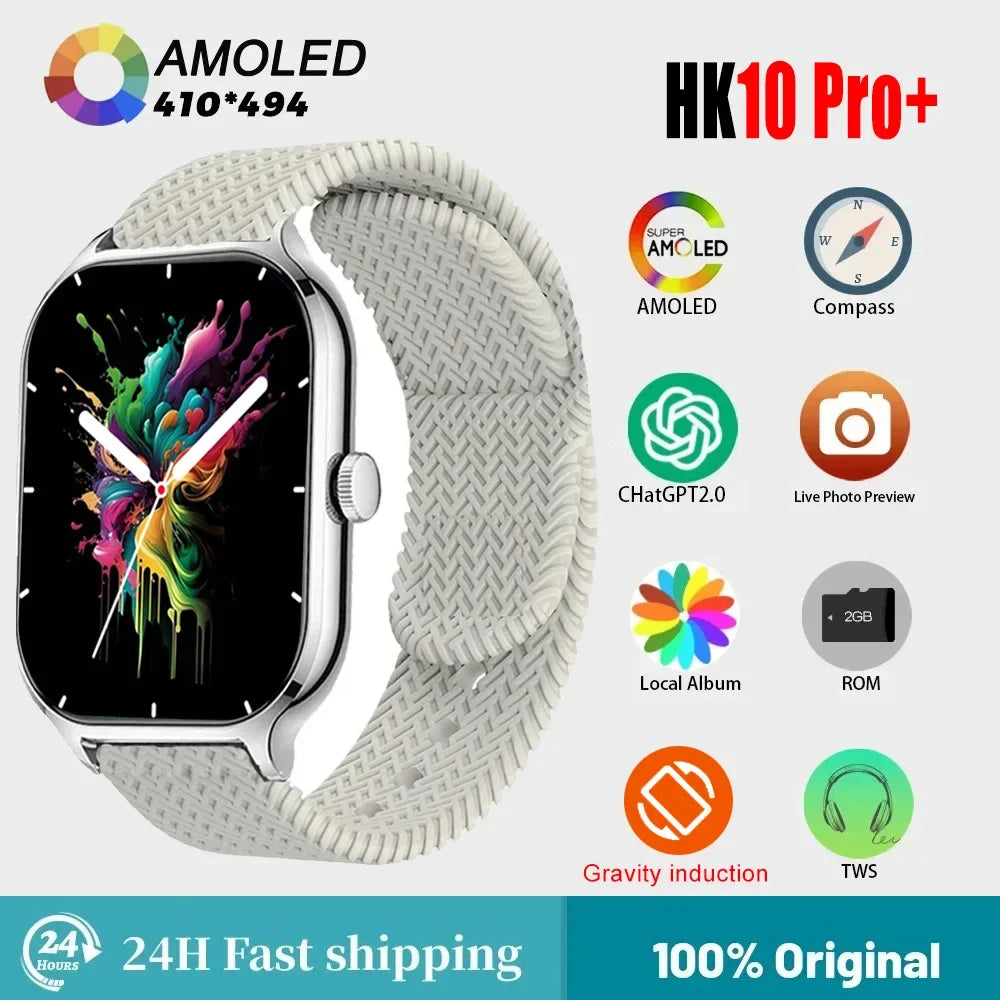 Zordai Ultra 3 Smartwatch HK10 Pro Plus (Gen5) AMOLED Smart Watch Compass ChatGPT 3D Menu Album Men Smartwatch HK9 Upgrade 2024